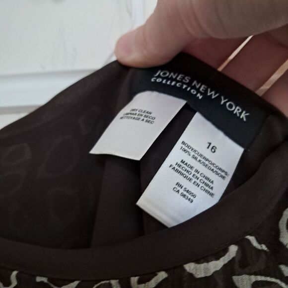 *Final Price* Jones New York Skirt Women's 16 Geometric Silk Midi Formal Evening - Picture 3 of 8